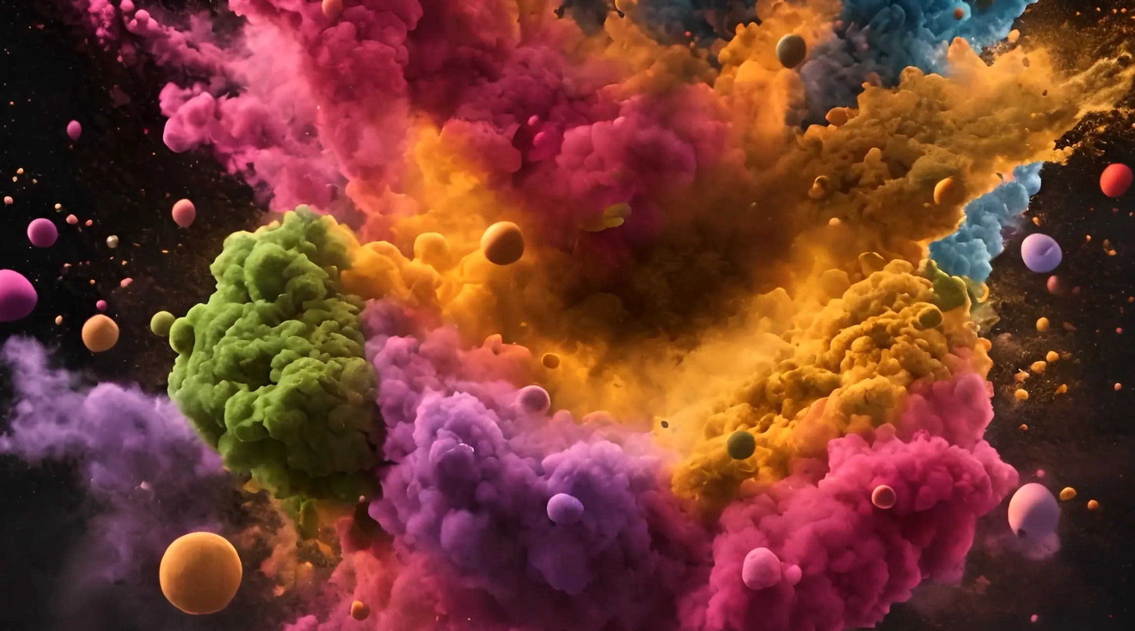 Cosmic Color Explosions Vibrant Backdrop Video